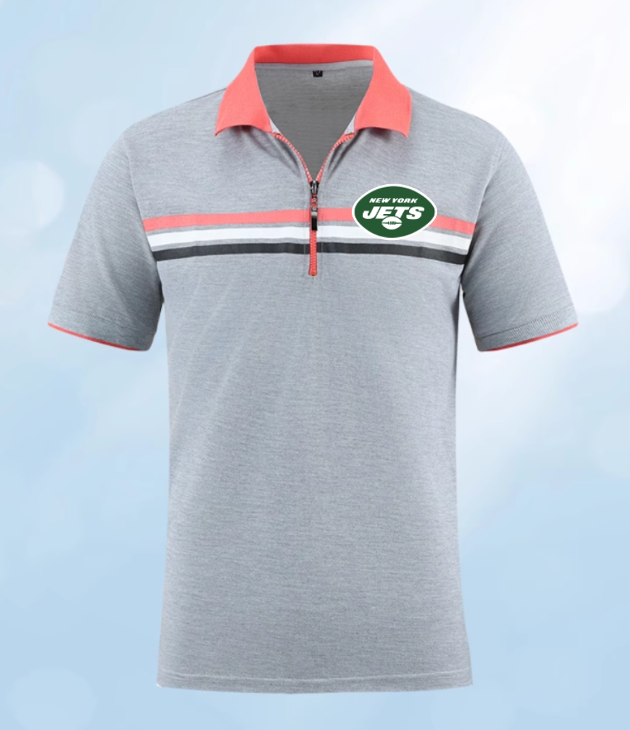New York Jets grey Men 2025 NFL polo T shirt